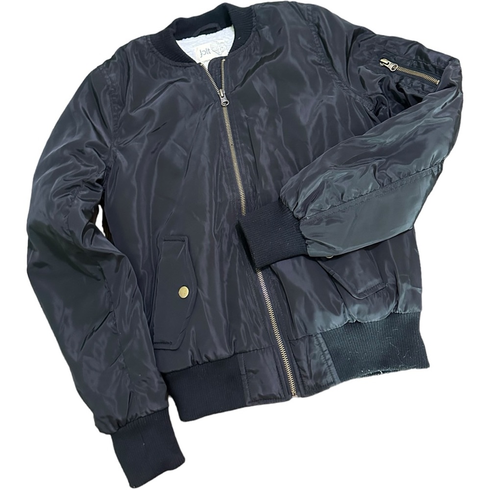 Sherpa lined Black bomber jacket women’s size s